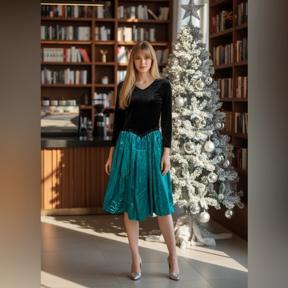 Velvet 80s vintage dress